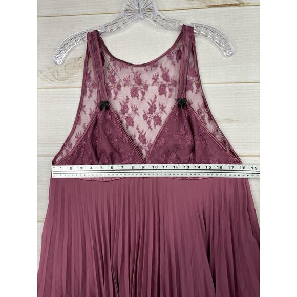 Seductive Wear Cinema Etoile Slip Dress 1X Pink Mauve Babydoll Lingerie Lace - Picture 4 of 10